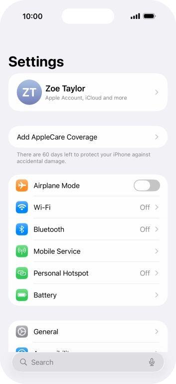 Press Personal Hotspot.