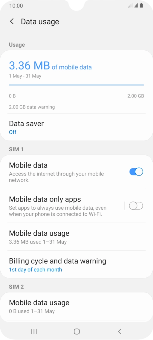 The total data usage is displayed.