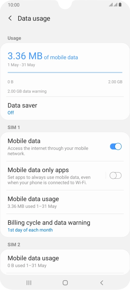 The total data usage is displayed.