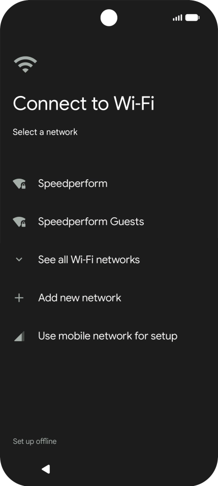 Press the required Wi-Fi network.