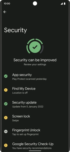 Press Fingerprint Unlock.