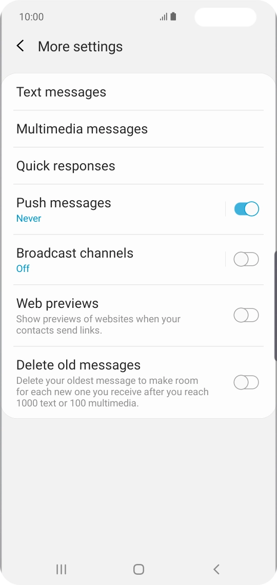 Press Text messages.