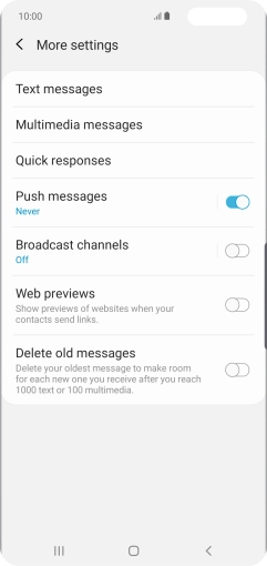 Press Text messages.