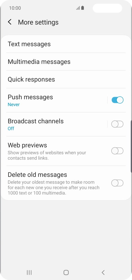 Press Text messages.