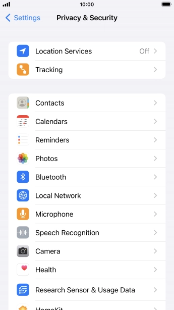 Press Location Services.