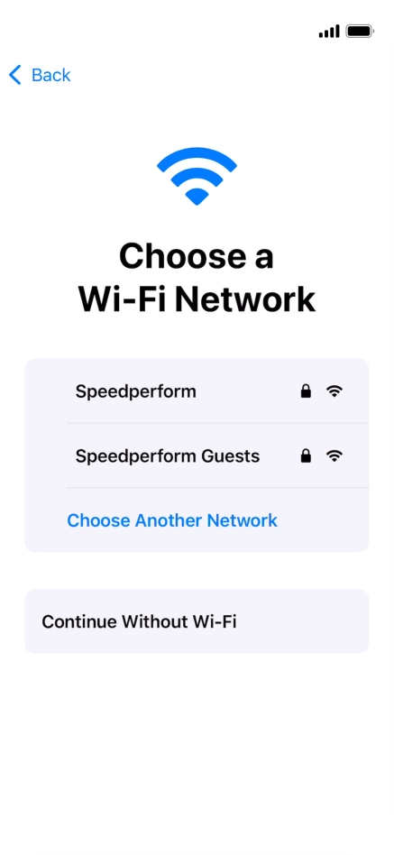 Press the required Wi-Fi network.