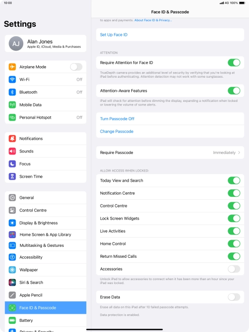 Press the indicator next to 