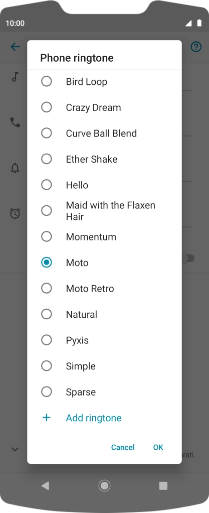 Press the required ring tones to hear them.
