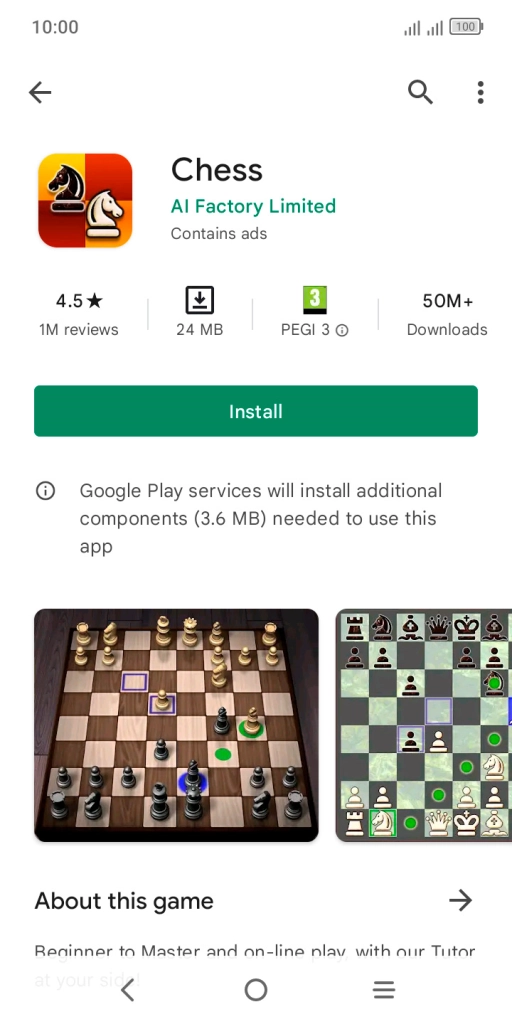 Press Install and follow the instructions on the screen to install the app.