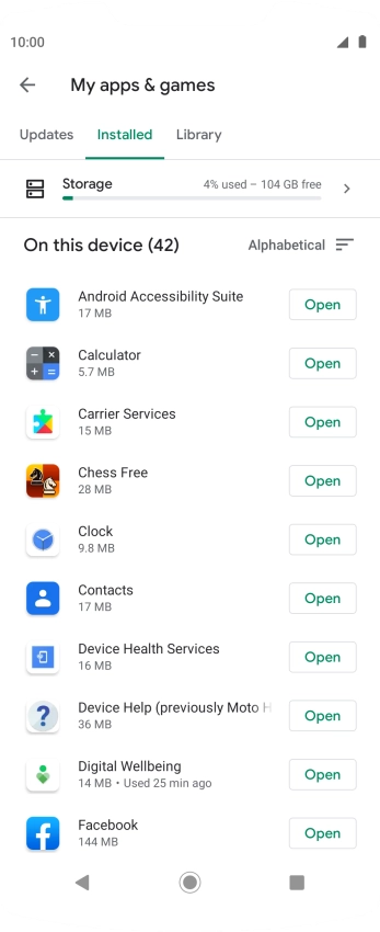 Press the required app.