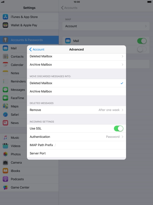 Press the indicator next to 