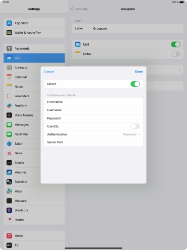 Press the indicator next to 