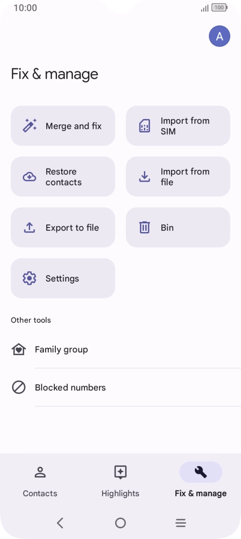 Press Import from SIM.