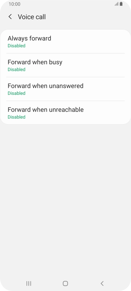 Press the required divert type.