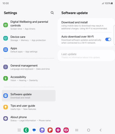 Press Download and install. If a new software version is available, it's displayed. Follow the instructions on the screen to update the phone software.