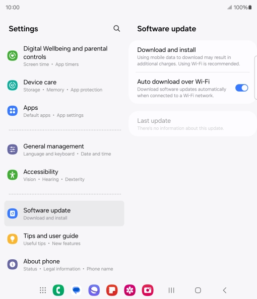 Press Download and install. If a new software version is available, it's displayed. Follow the instructions on the screen to update the phone software.