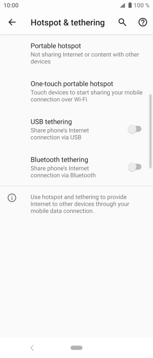 Press Portable hotspot.