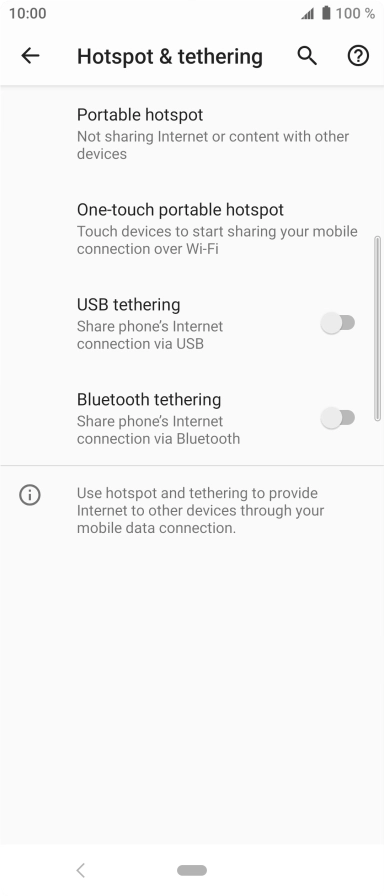 Press Portable hotspot.