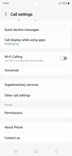 Press Supplementary services.