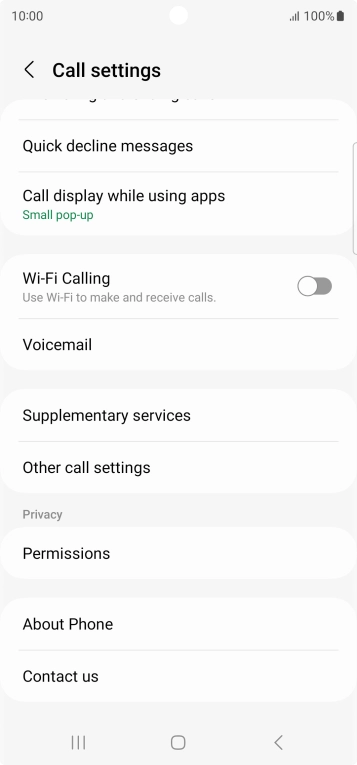 Press Supplementary services.