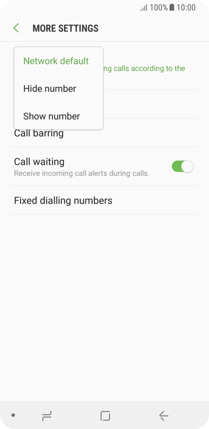 Press Show number to turn on caller identification.