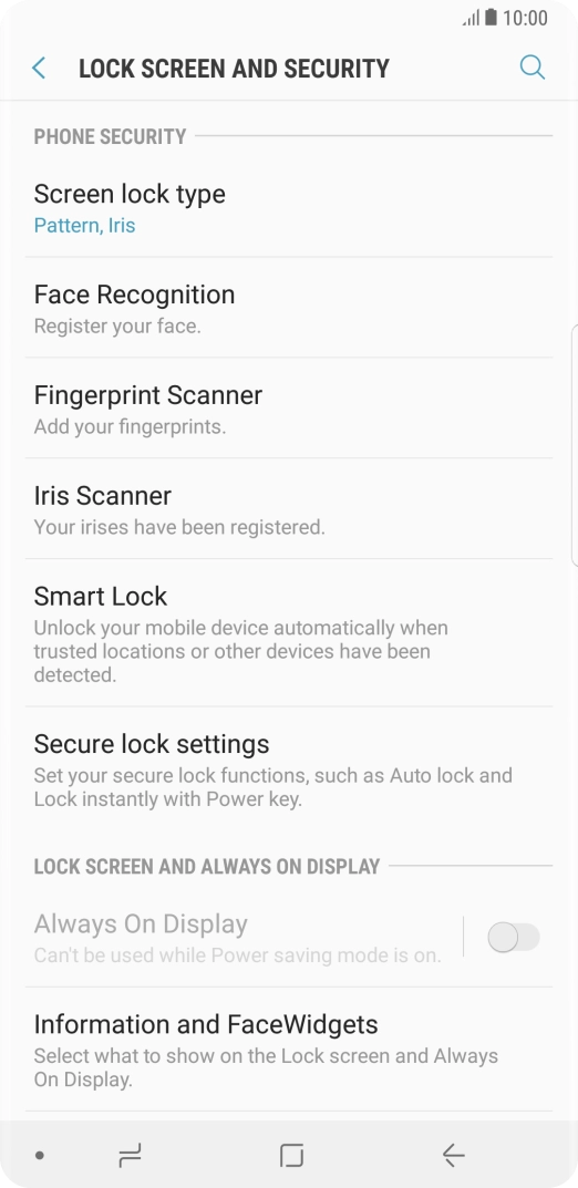 Press Screen lock type and key in the current phone lock code.
