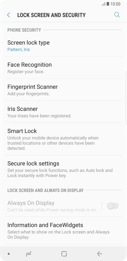 Press Screen lock type and key in the current phone lock code.