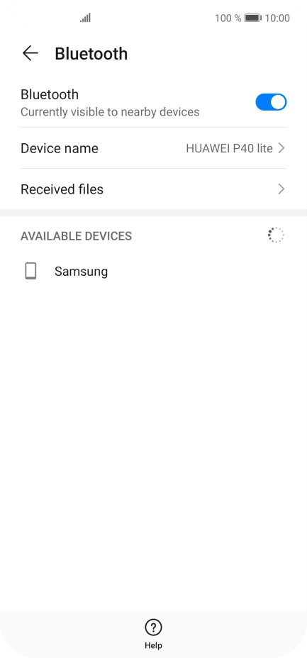Press the required Bluetooth device and follow the instructions on the screen to pair the device with your phone.