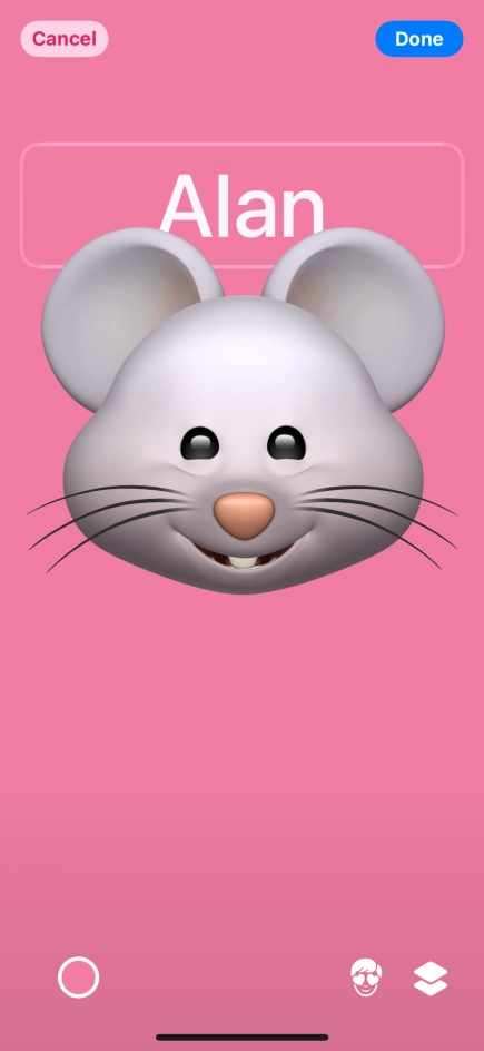 Press the name field and follow the instructions on the screen to select the required font and colour for your name on the Contact Poster.