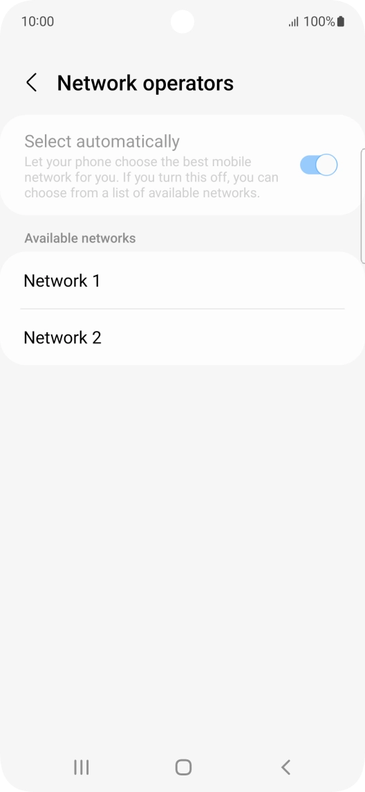 Press the required network.