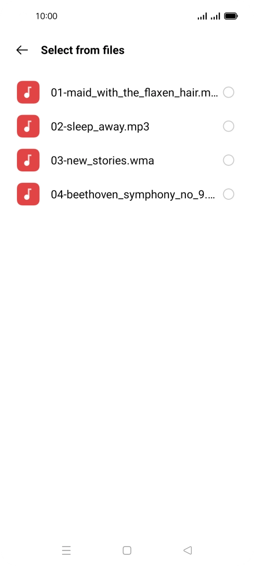 Press the required ring tones to hear them.