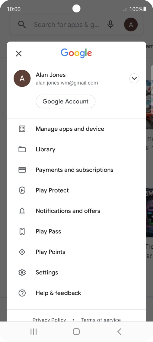 Press Manage apps and device.