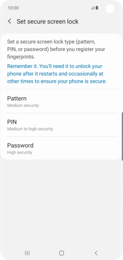 Press the required phone lock code and follow the instructions on the screen to create an additional phone lock code.