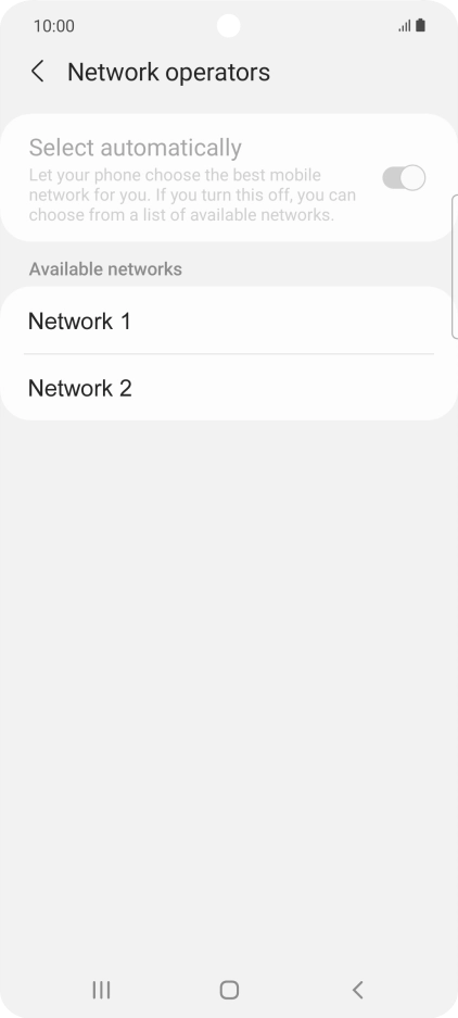 Press the required network.