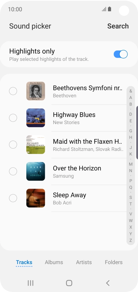 Press the required ring tones to hear them.