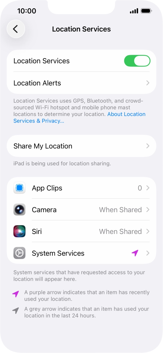Press the required app.