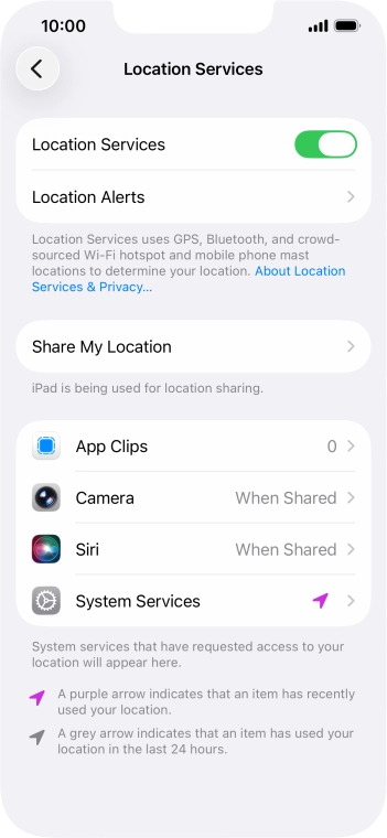 Press the required app.