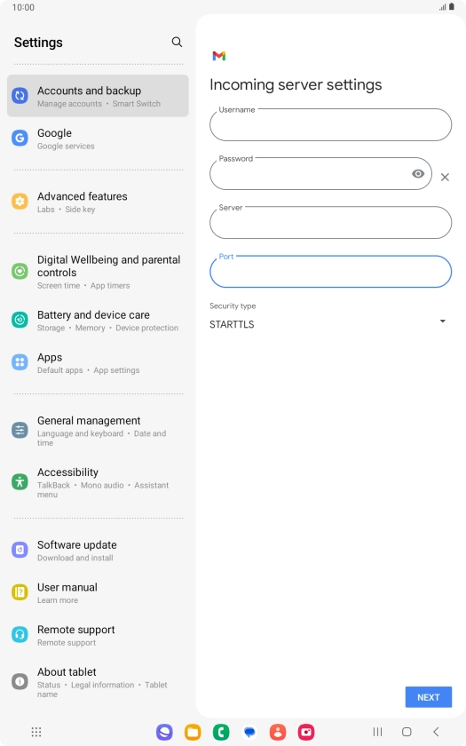 Press the drop down list below 