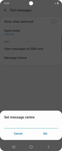 Key in +447958879879 and press Set.