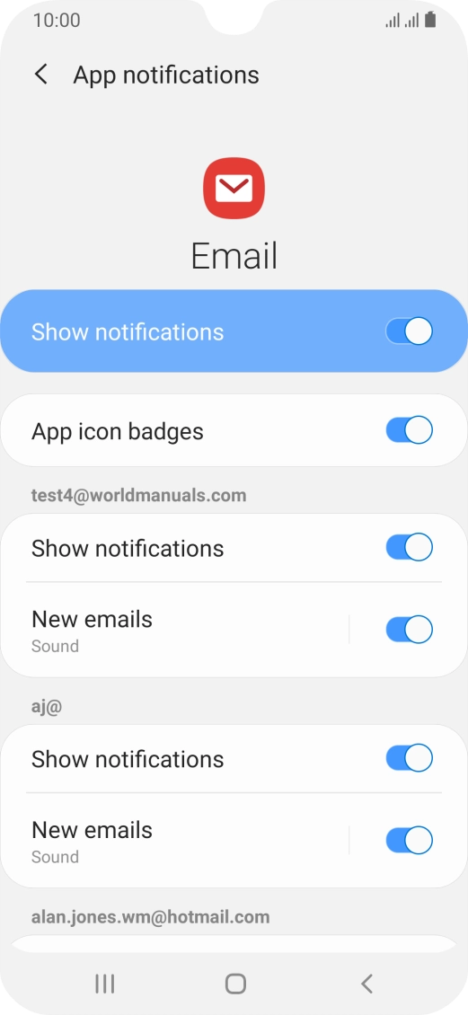 Press the indicator next to 