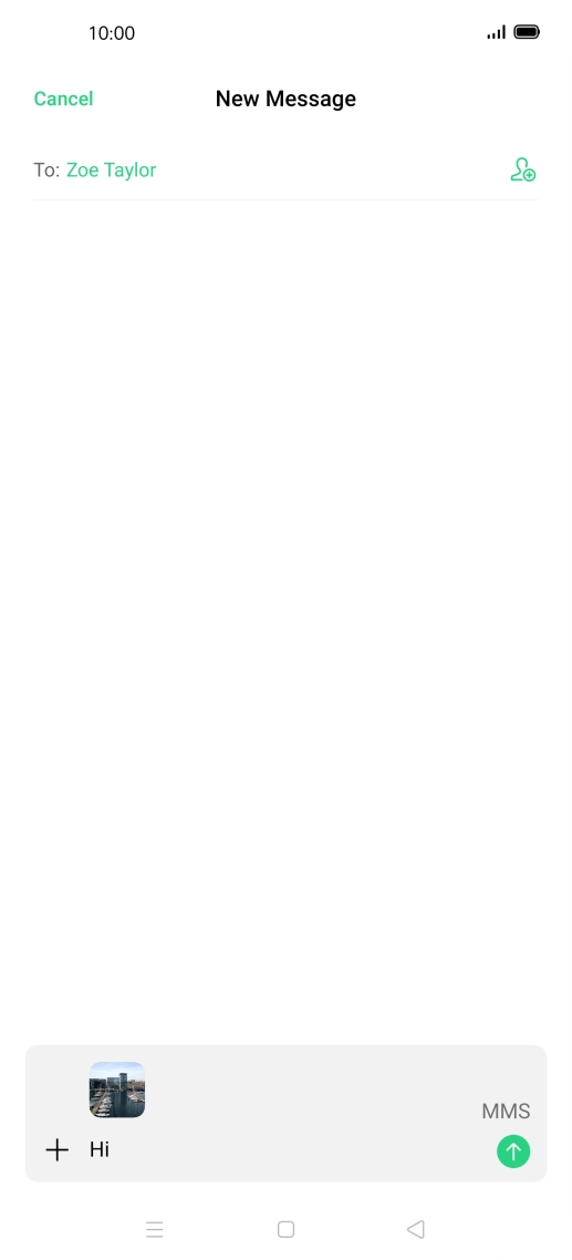 Press the send icon when you've finished your MMS.