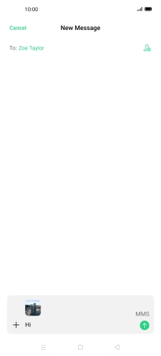 Press the send icon when you've finished your MMS.