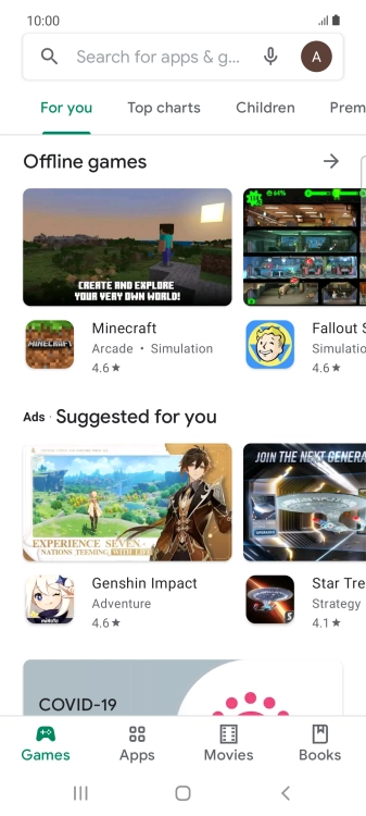 Press the profile icon.