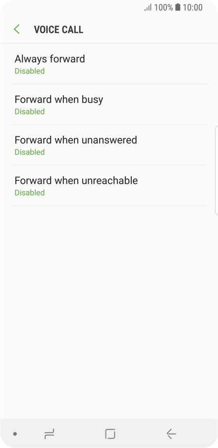 Press the required divert type.