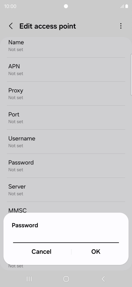Key in secure and press OK.