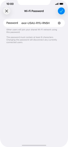 Press the confirm icon.