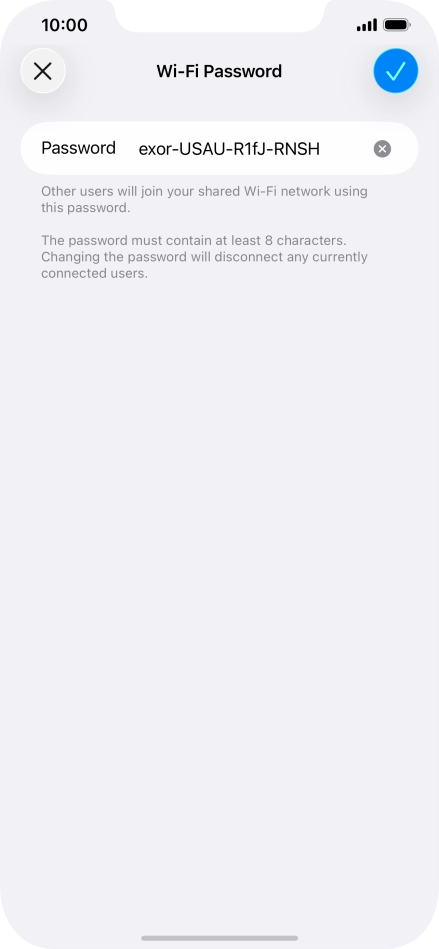 Press the confirm icon.