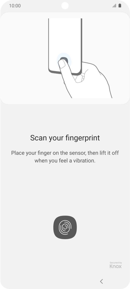 Follow the instructions on the screen to create the phone lock code using your fingerprint.