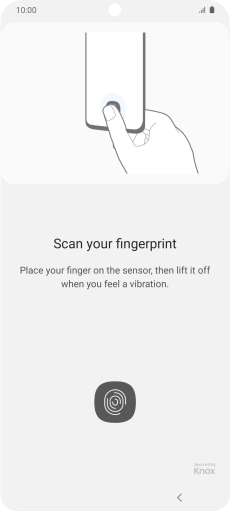 Follow the instructions on the screen to create the phone lock code using your fingerprint.