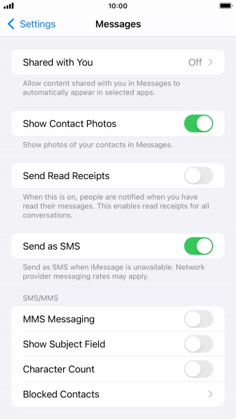 Press the indicator next to 
